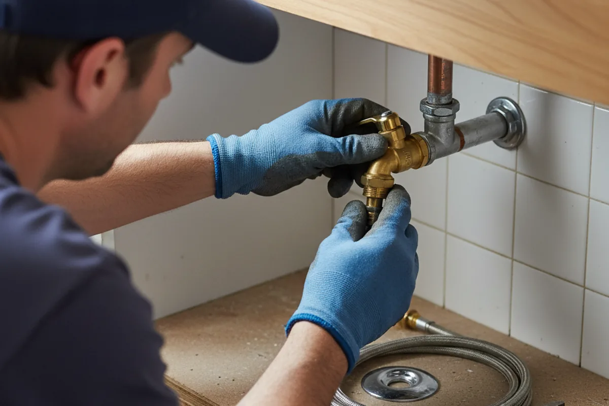 Shutoff valve and fitting work during Burst Pipe Repair in Fort Bragg